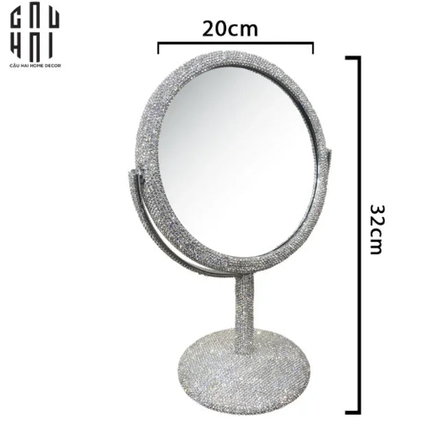GƯƠNG TRANG ĐIỂM DIAMOND BLING BLING SS25-CẬU HAI HOME DECOR
