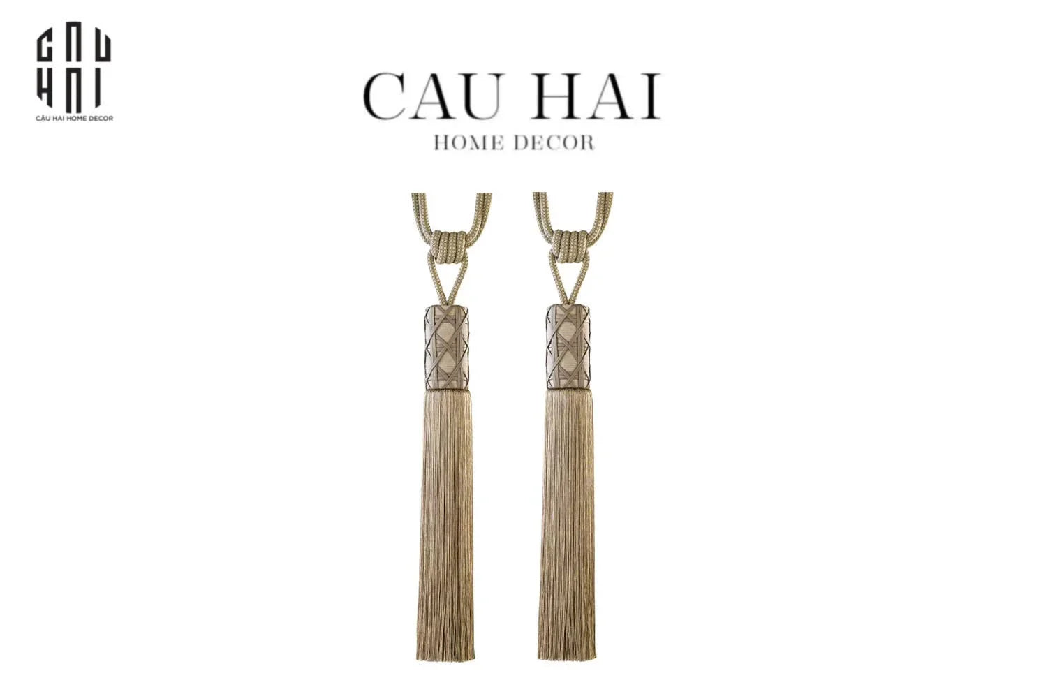 HAUTE FOLIE - CỘT MÀN ĐÔI CANNAGE BEIGE TASSEL CURTAIN TIEBACK 90CM-CẬU HAI HOME DECOR