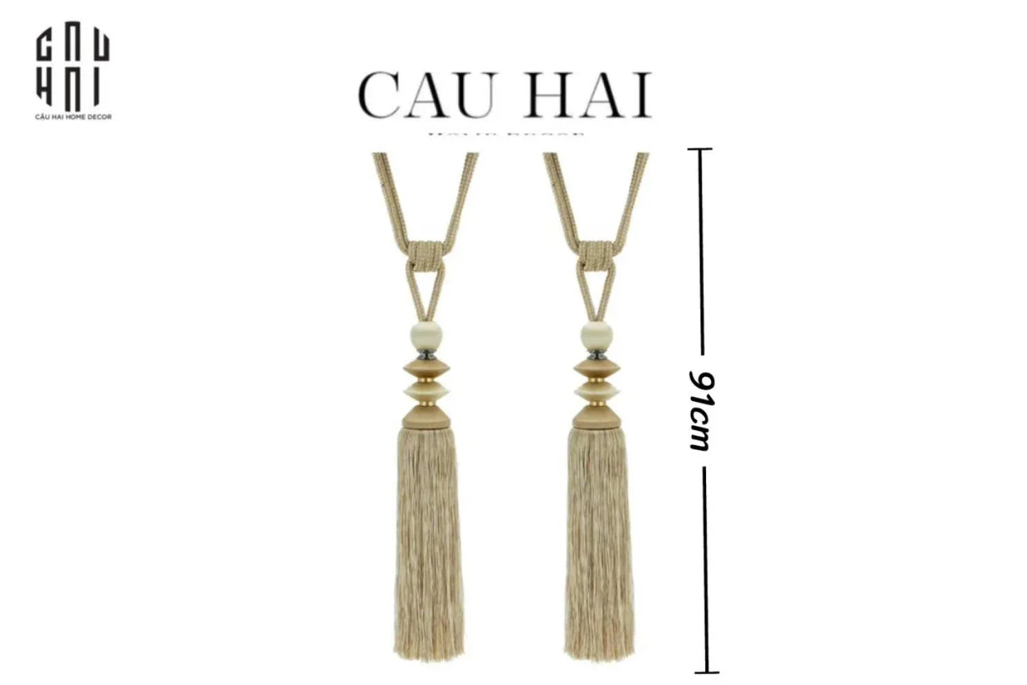 Haute Folie - Cột Màn Đôi Lantern D'Or Tassel Curtain Tieback - 91Cm-RÈM & MÀN CHE-CẬU HAI HOME DECOR