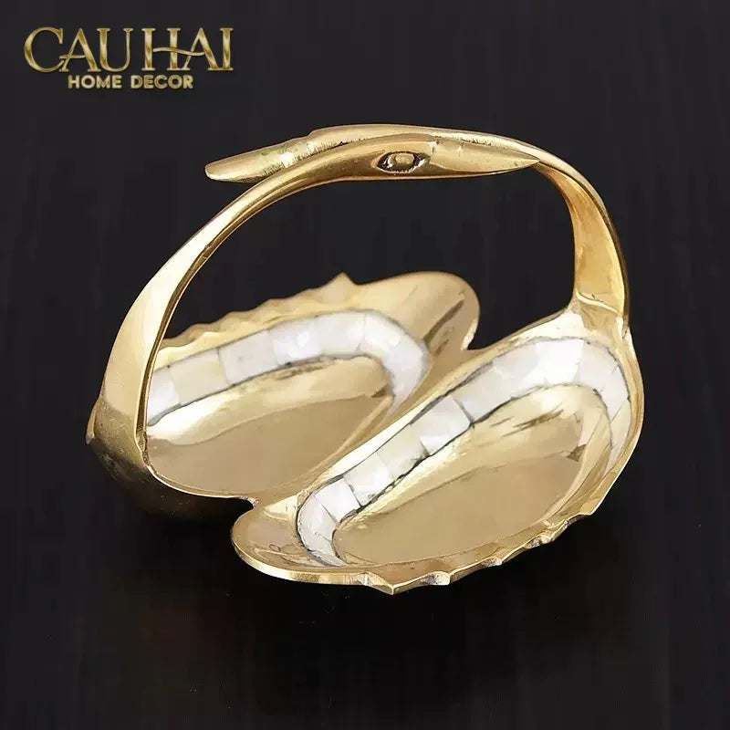 Haute Folie - Đĩa Trang Sức Đồng Khảm Xà Cừ Cygne Nacre Pearl Iridescent-SET CHÉN DĨA-Đối tác tại Trung Quốc theo từng đơn đặt hàng-CẬU HAI HOME DECOR