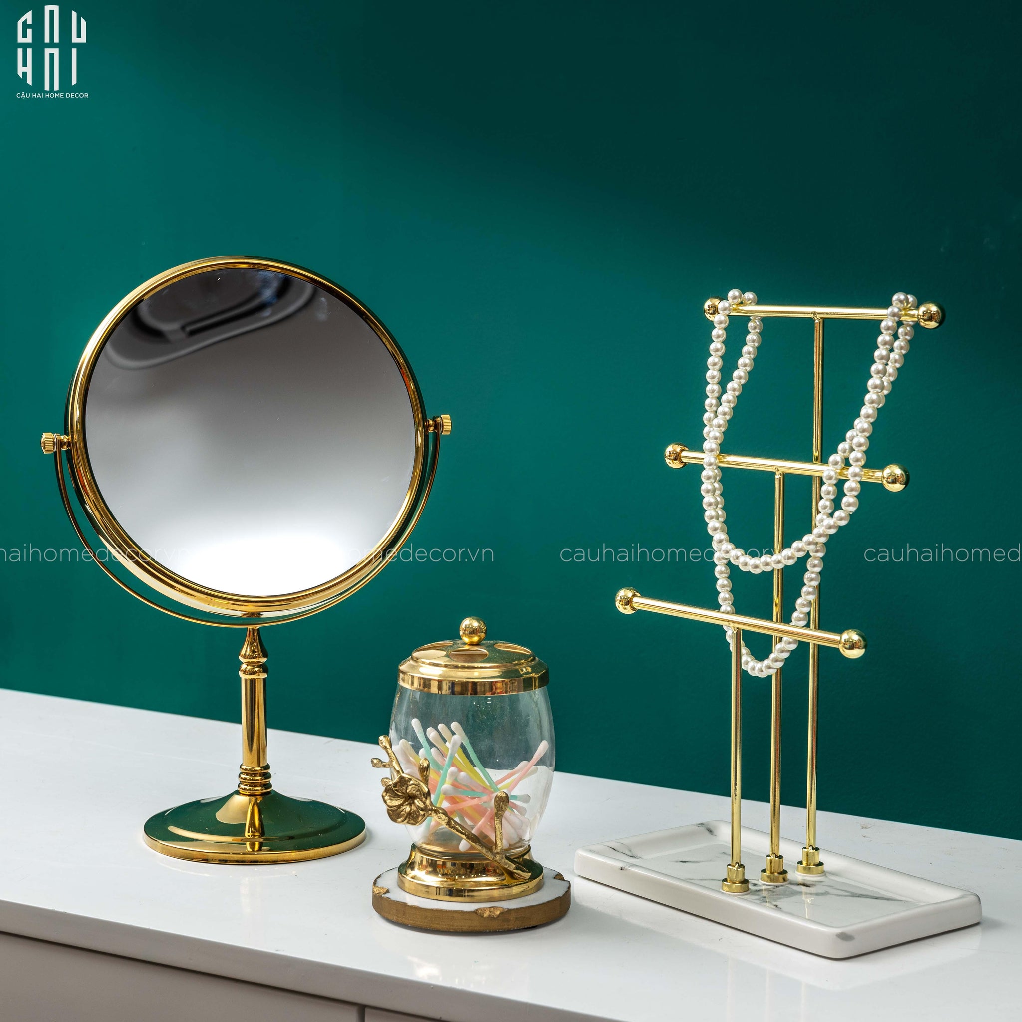 HAUTE FOLIE - GƯƠNG TRANG ĐIỂM GOLDEN ROSÁ FW25-CẬU HAI HOME DECOR
