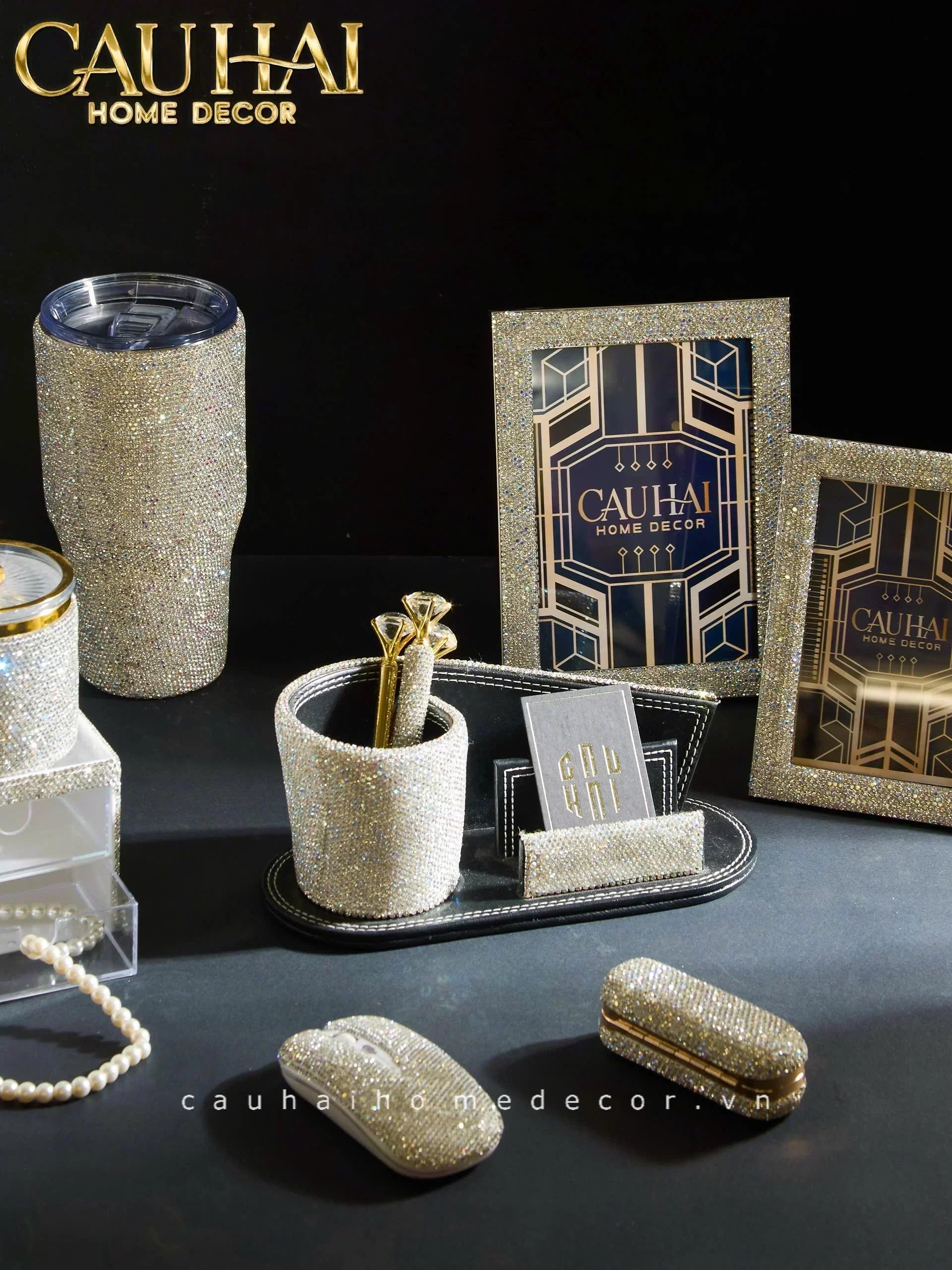 Haute Folie - Hộp Cọ Make Up On The Go Beauty Box Diamond Bling Bling-CẬU HAI HOME DECOR