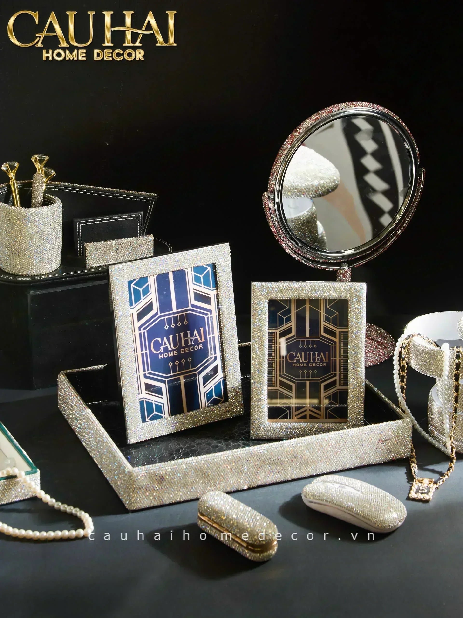 Haute Folie - Hộp Cọ Make Up On The Go Beauty Box Diamond Bling Bling-CẬU HAI HOME DECOR