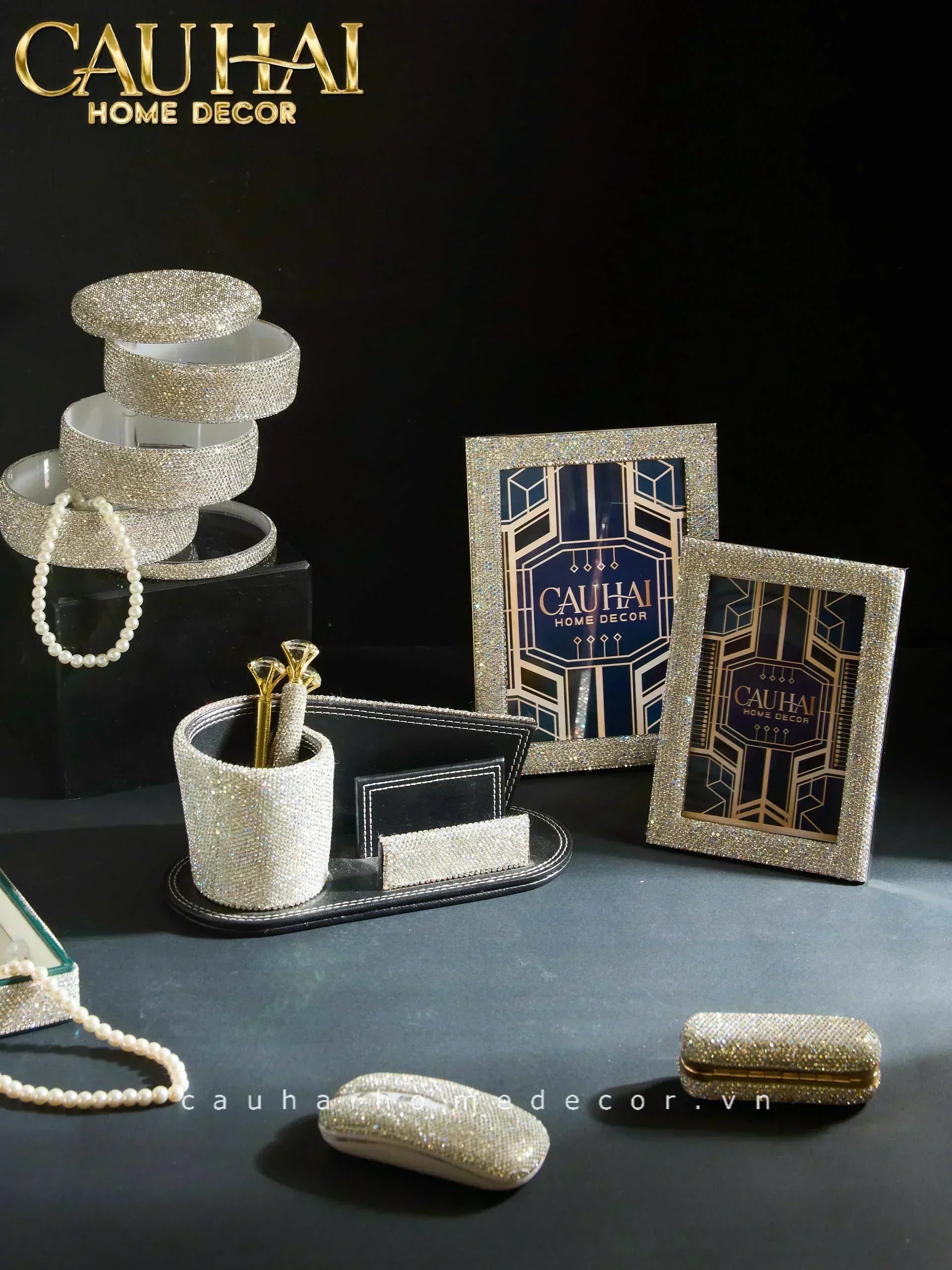 Haute Folie - Hộp Cọ Make Up On The Go Beauty Box Diamond Bling Bling-CẬU HAI HOME DECOR