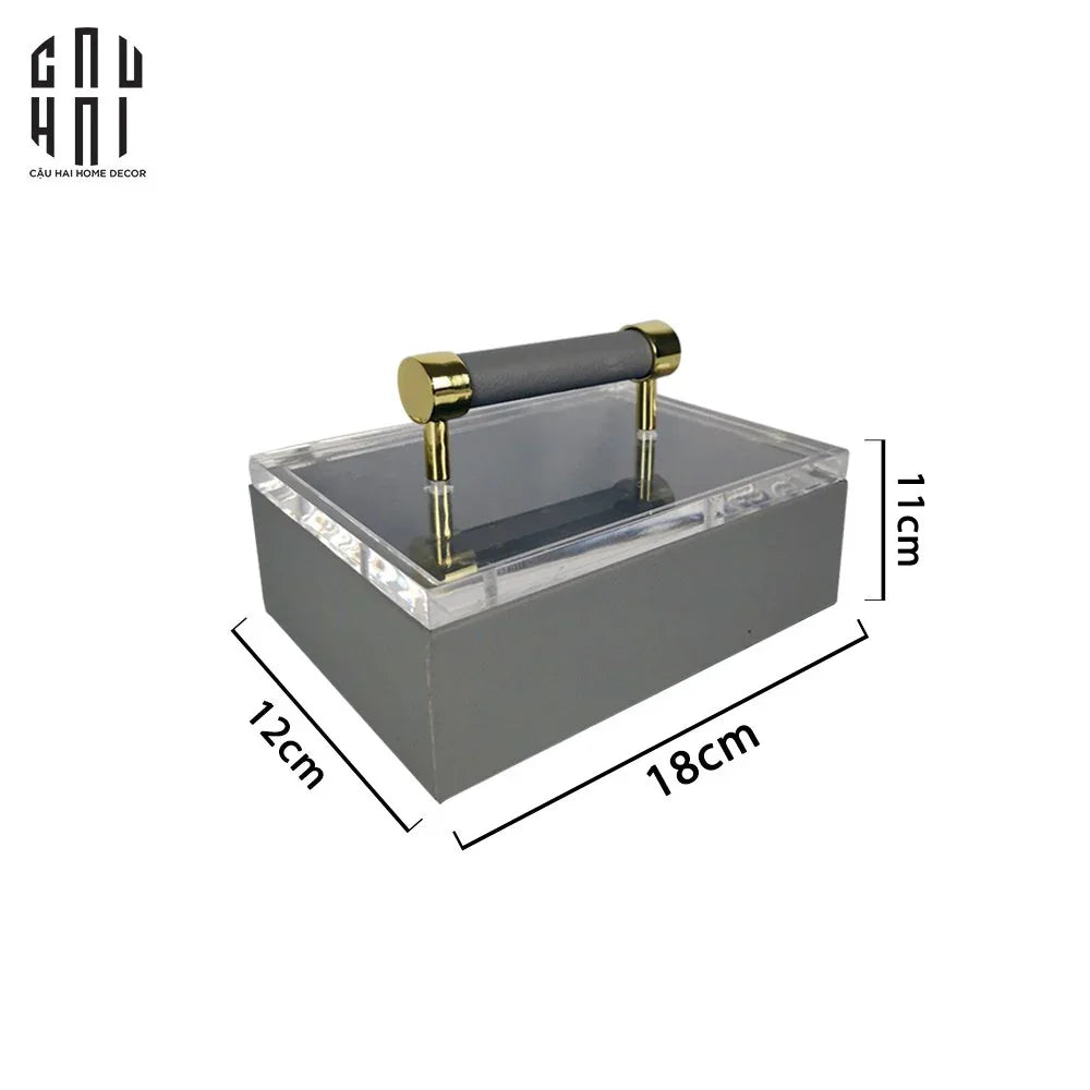 Haute Folie - Hộp Da Đa Năng Đựng Phụ Kiện - Gray Glamour 12x18-CẬU HAI HOME DECOR