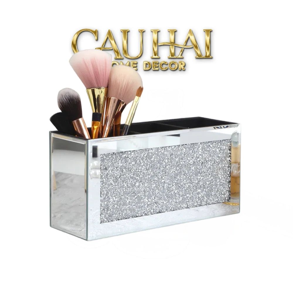 Haute Folie - Hộp Đựng Cọ 3 Ngăn Mirror Argenté Bling Bling-GƯƠNG TRANG ĐIỂM-CẬU HAI HOME DECOR