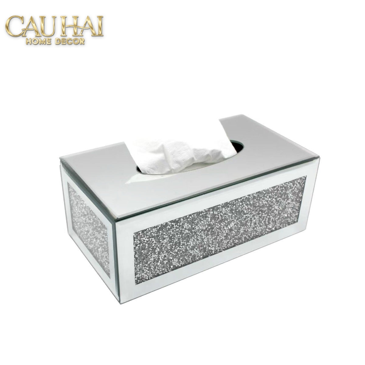 Haute Folie - Hộp Giấy Chữ Nhật Viền Gương Cắt Cạnh — Starlight Mirrored Tissue Box-CẬU HAI HOME DECOR-CẬU HAI HOME DECOR