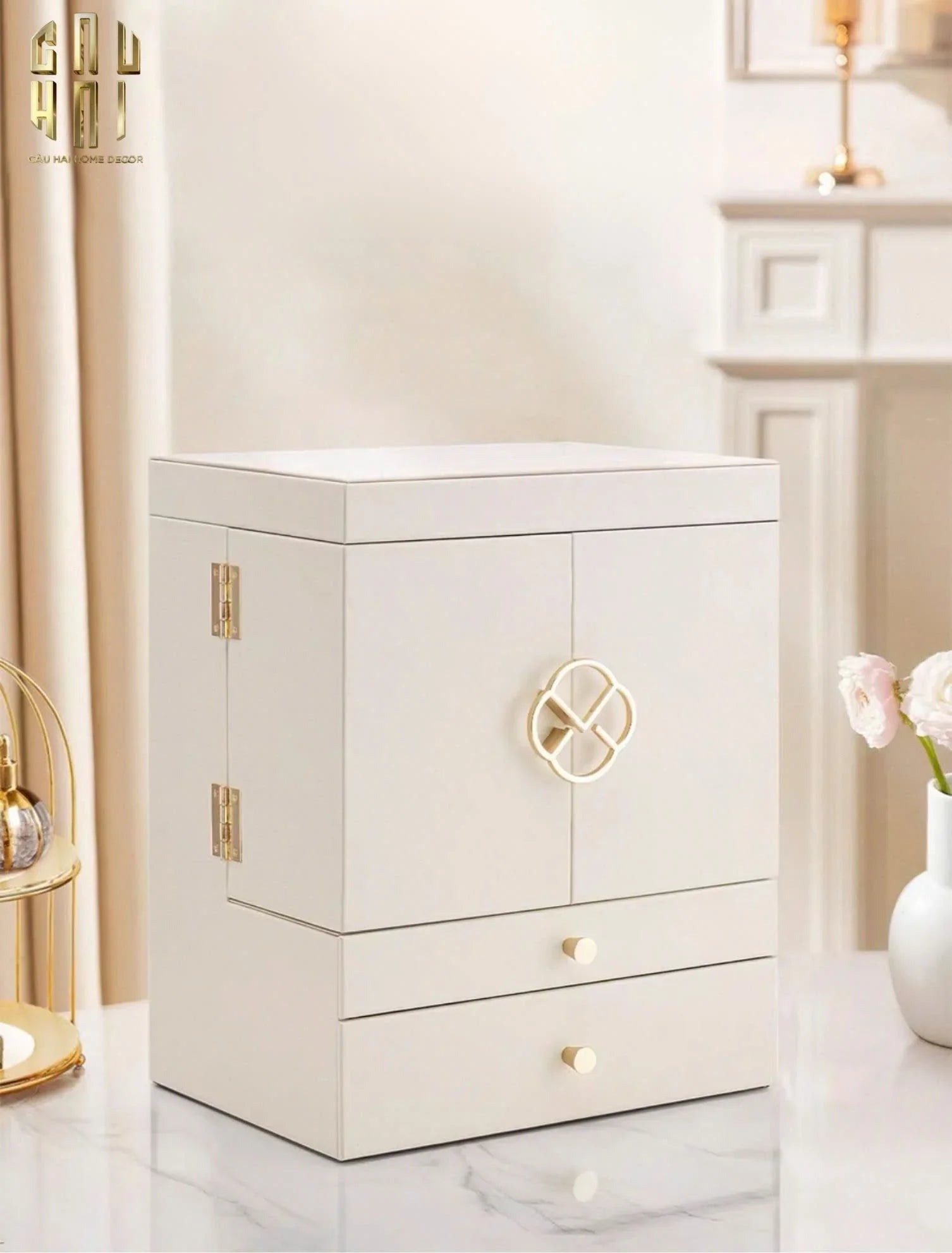 HAUTE FOLIE - HỘP MỸ PHẨM DA GRACE MANSION CLOSET-CẬU HAI HOME DECOR