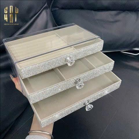 Haute Folie - Hộp Trang Sức 3-In-1 Diamond Bling Bling-CẬU HAI HOME DECOR