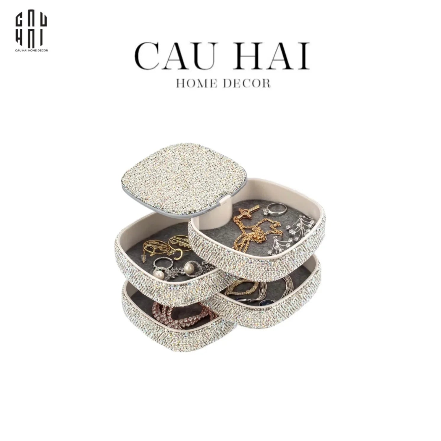 Haute Folie - Hộp Trang Sức 4 In 1 Diamond Bling Bling-CẬU HAI HOME DECOR