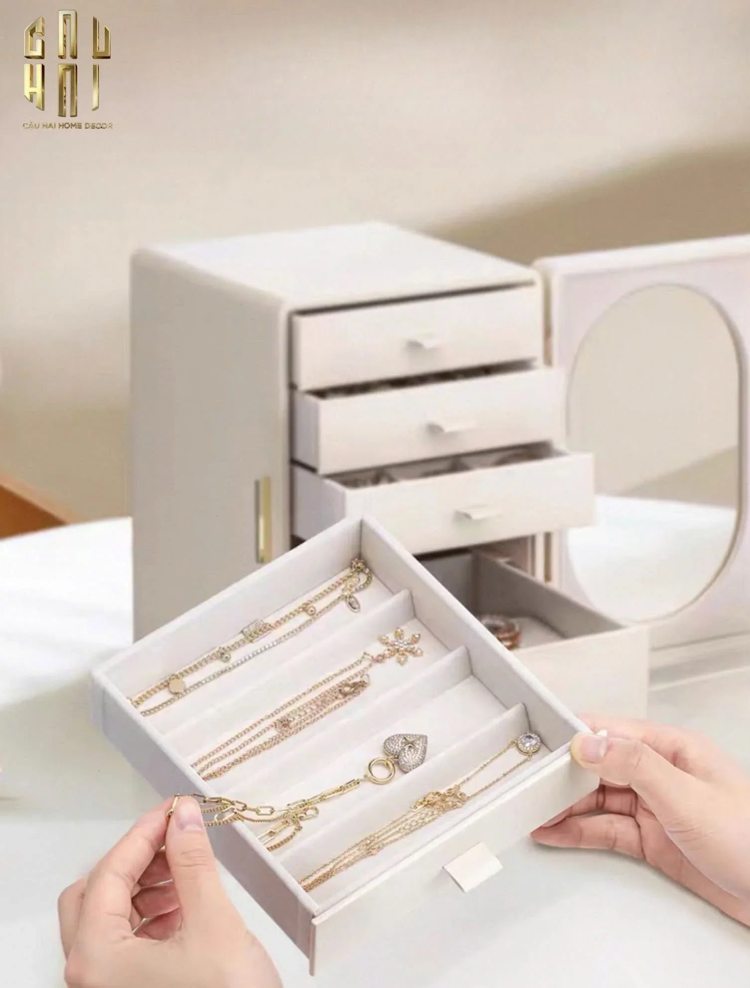 HAUTE FOLIE - HỘP TRANG SỨC JEWELRY PENTA - CLOSET-CẬU HAI HOME DECOR