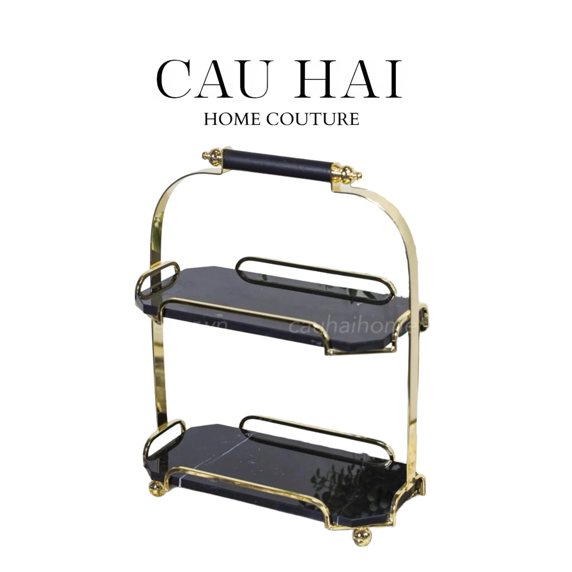 HAUTE FOLIE - KỆ ĐÁ BLACK MARBLE 2 TẦNG - MANOR-CẬU HAI HOME DECOR