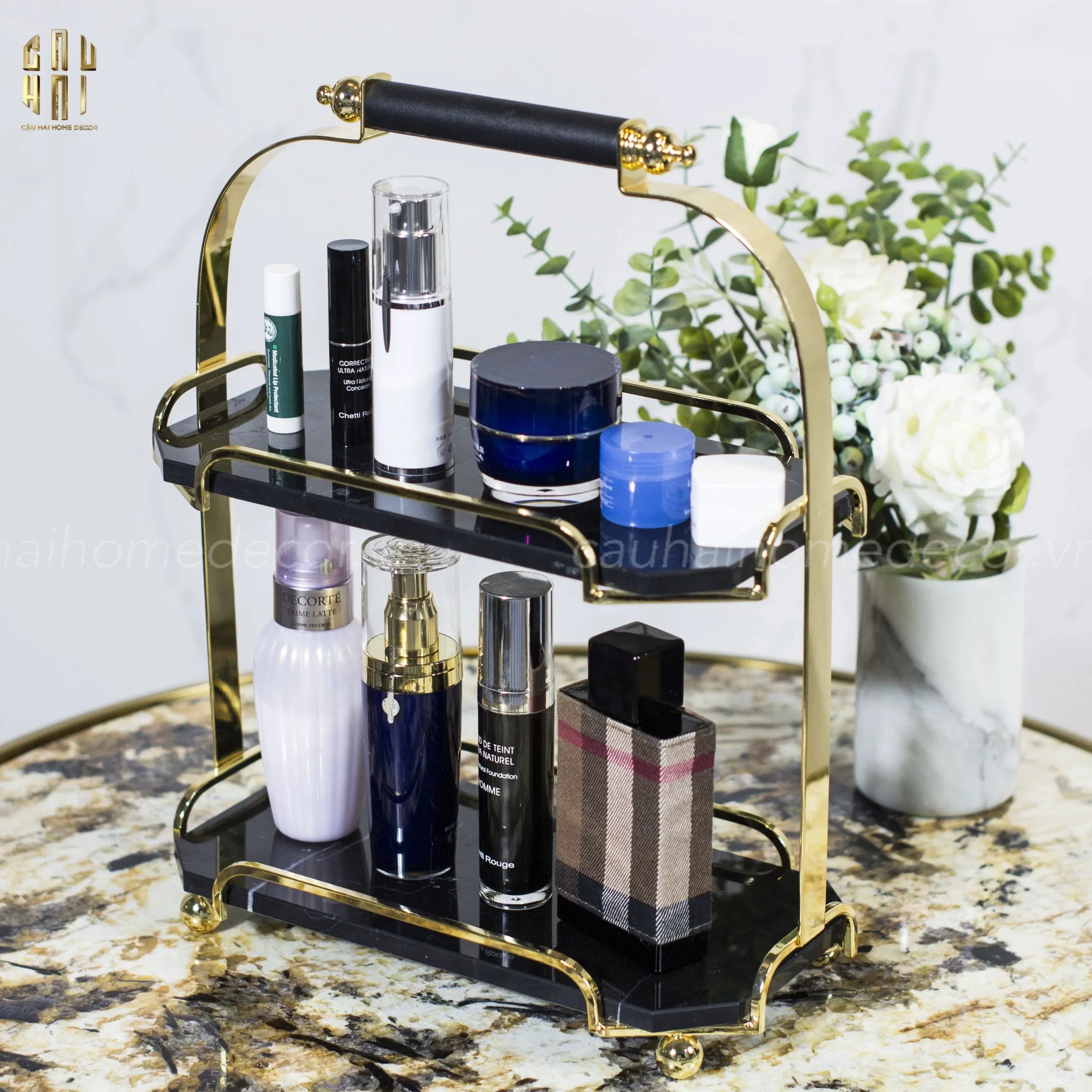 HAUTE FOLIE - KỆ ĐÁ BLACK MARBLE 2 TẦNG - MANOR-CẬU HAI HOME DECOR