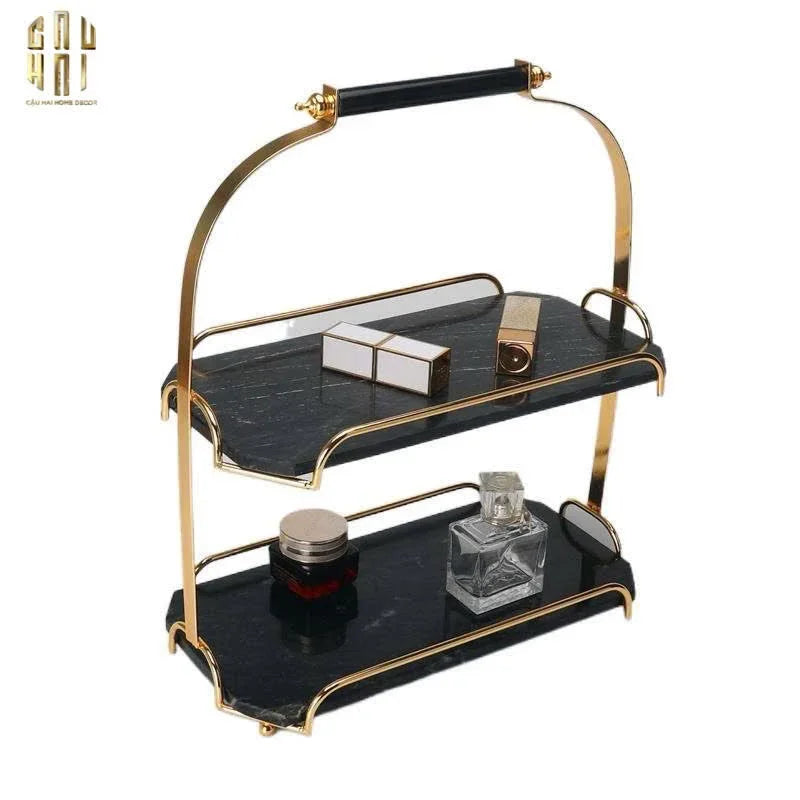 HAUTE FOLIE - KỆ ĐÁ BLACK MARBLE 2 TẦNG - MANOR-CẬU HAI HOME DECOR