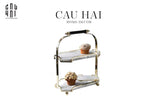 HAUTE FOLIE - KỆ ĐÁ MARBLE WHITE 2 TẦNG - MANOR-CẬU HAI HOME DECOR