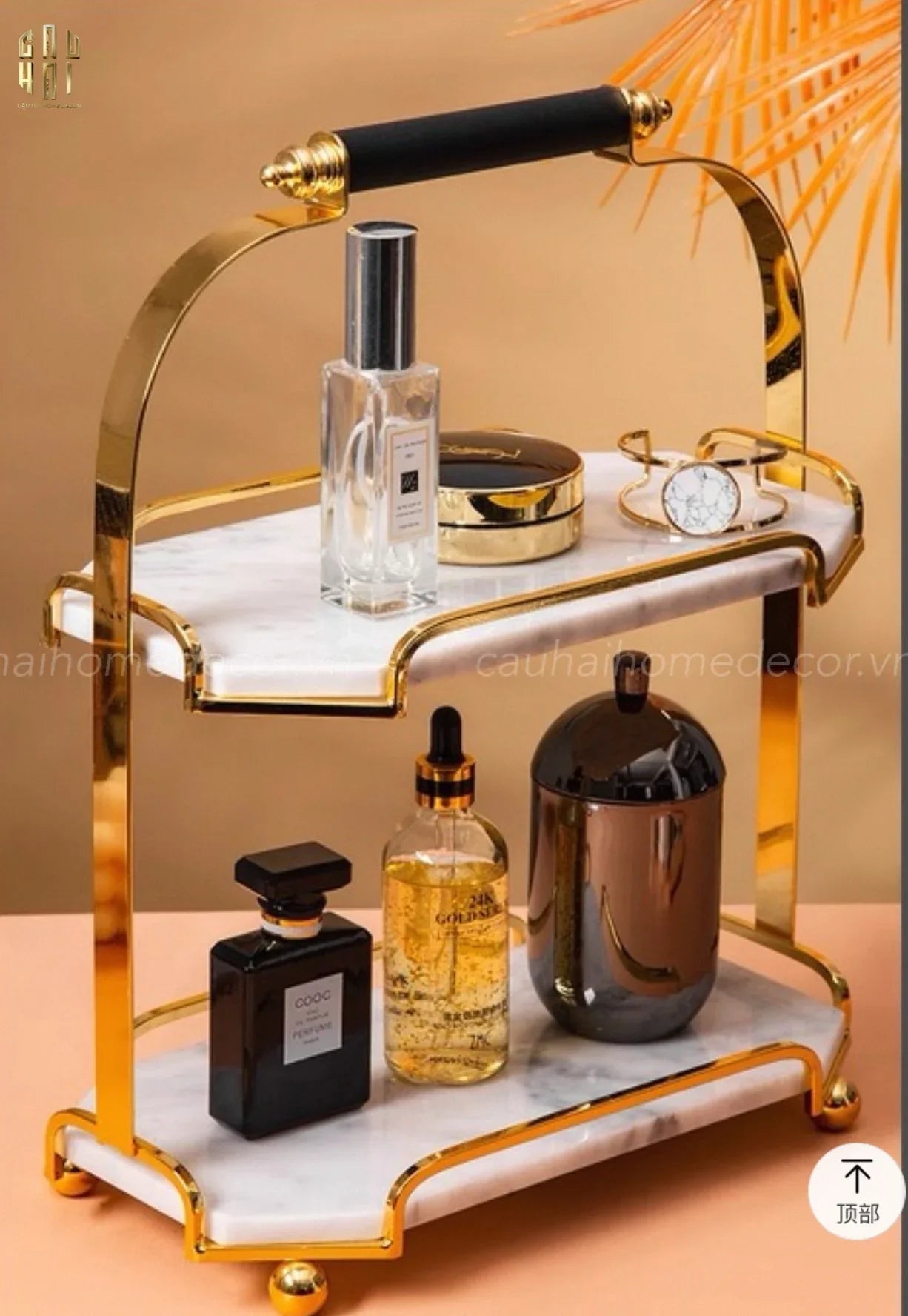 HAUTE FOLIE - KỆ ĐÁ MARBLE WHITE 2 TẦNG - MANOR-CẬU HAI HOME DECOR