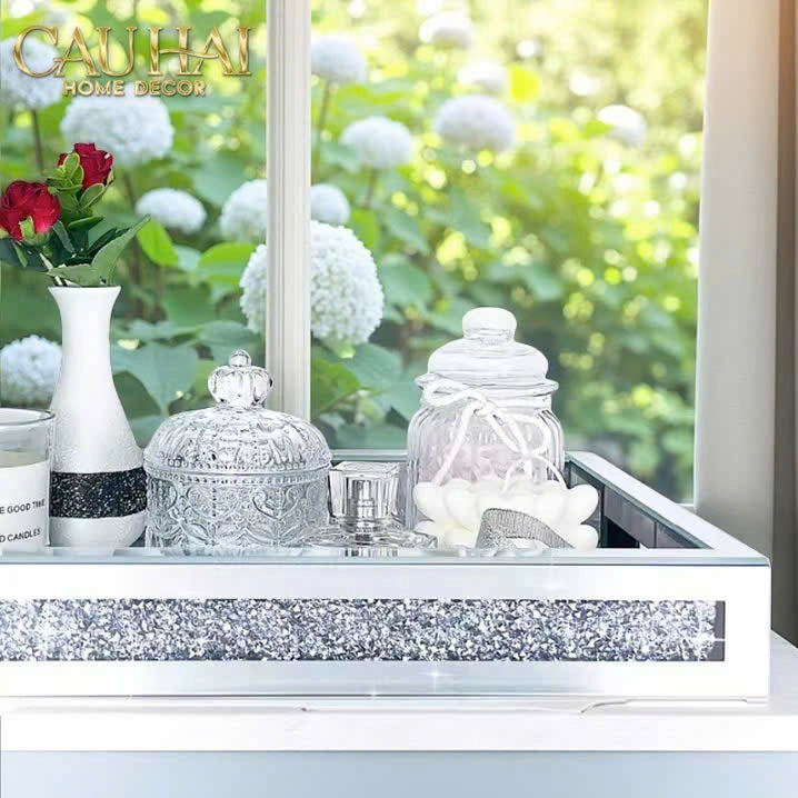 Haute Folie - Khay Gương Chữ Nhật Starlight Mirrored Tray 38x28x5-KHAY TRANG TRÍ-CẬU HAI HOME DECOR-CẬU HAI HOME DECOR