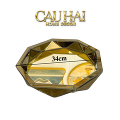 Haute Folie - Khay Gương Tròn Diamond Facetté Soleil Éclat Decoratives Trays D34-CẬU HAI HOME DECOR