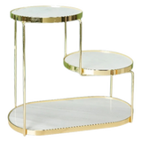 Haute Folie - Khay Kệ Đá Marble Trắng Tròn 2 Tầng New Orion Urban Marble Trays - Cậu Hai Home Decor