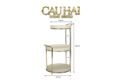Haute Folie - Khay Kệ Mỹ Phẩm Da 3 Tầng Lux Leather Ivoire Beauty Vanity 21x42-CẬU HAI HOME DECOR