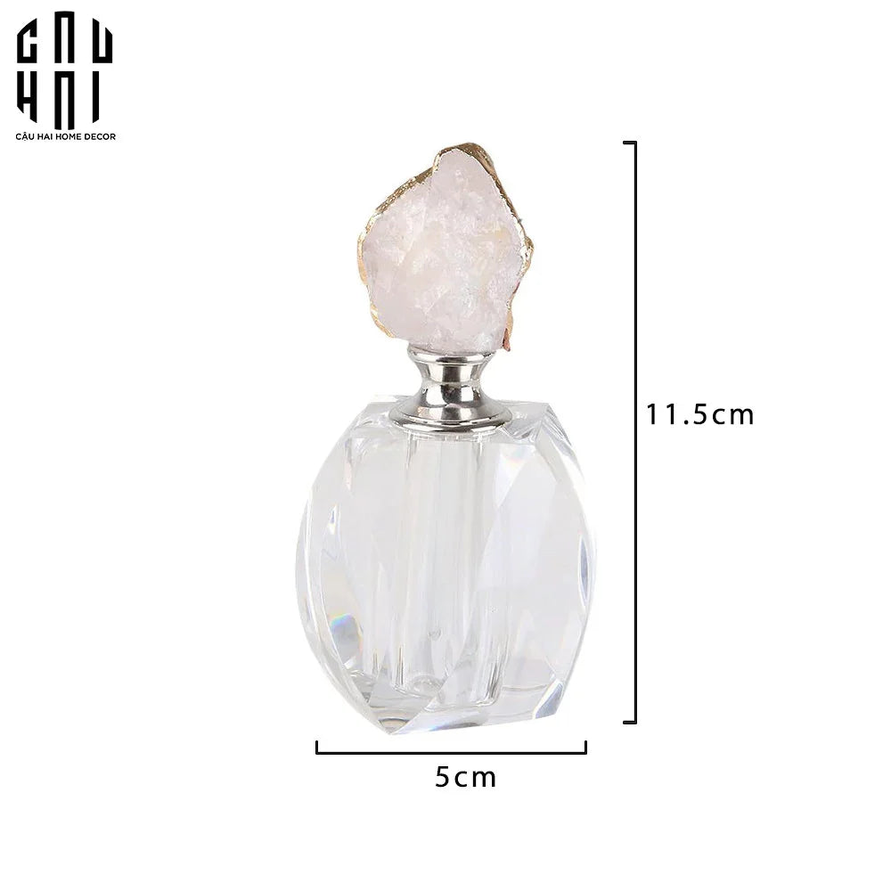 Haute Folie - Lọ Nước Hoa Đá Thạch Anh Pink Quartz Up 11x5-Phụ kiện nước hoa trong nhà-Đối tác tại Trung Quốc theo từng đơn đặt hàng-CẬU HAI HOME DECOR