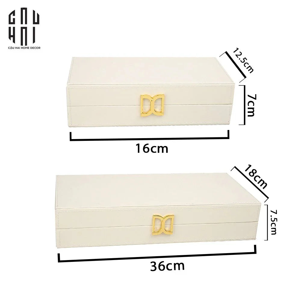 Haute Folie - Set 2 Hộp Trang Sức Da D'Ivoire Delight 12x16 18x36-CẬU HAI HOME DECOR