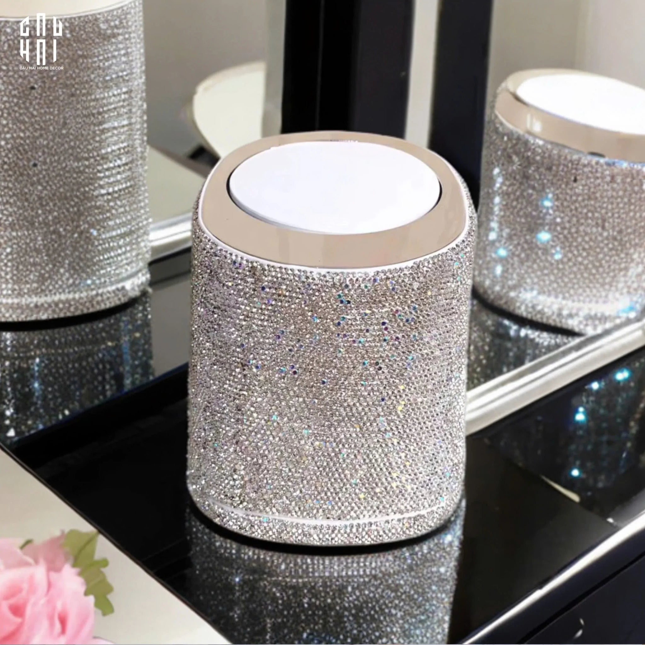HAUTE FOLIE - THÙNG RÁC MINI DIAMOND FANTASY BLING BLING-CẬU HAI HOME DECOR