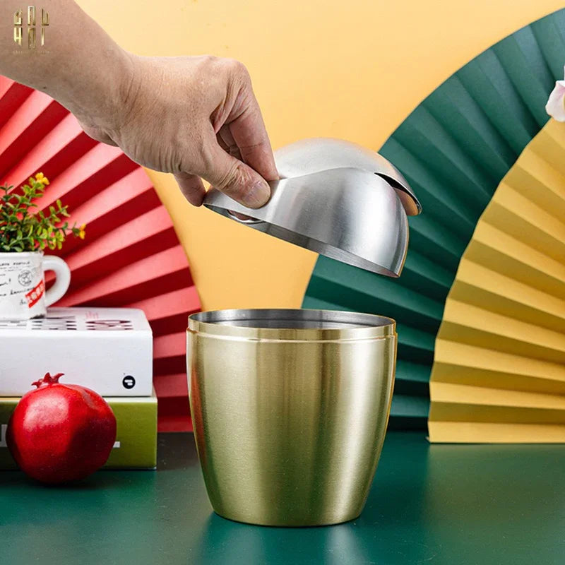 HAUTE FOLIE -THÙNG RÁC MINI PLATINUM EGG-CẬU HAI HOME DECOR