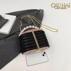 Haute Folie - Túi Handbag Full Kim Cương Đen- Perle Savoir Aterlier Diamond Pavé Haute Décor Object-CẬU HAI HOME DECOR
