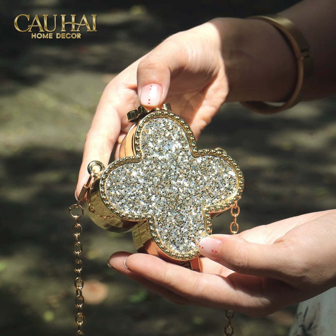 Haute Folie - Túi Pouch Mini Clover Diamond Bling Bling - CẬU HAI HOME DECOR