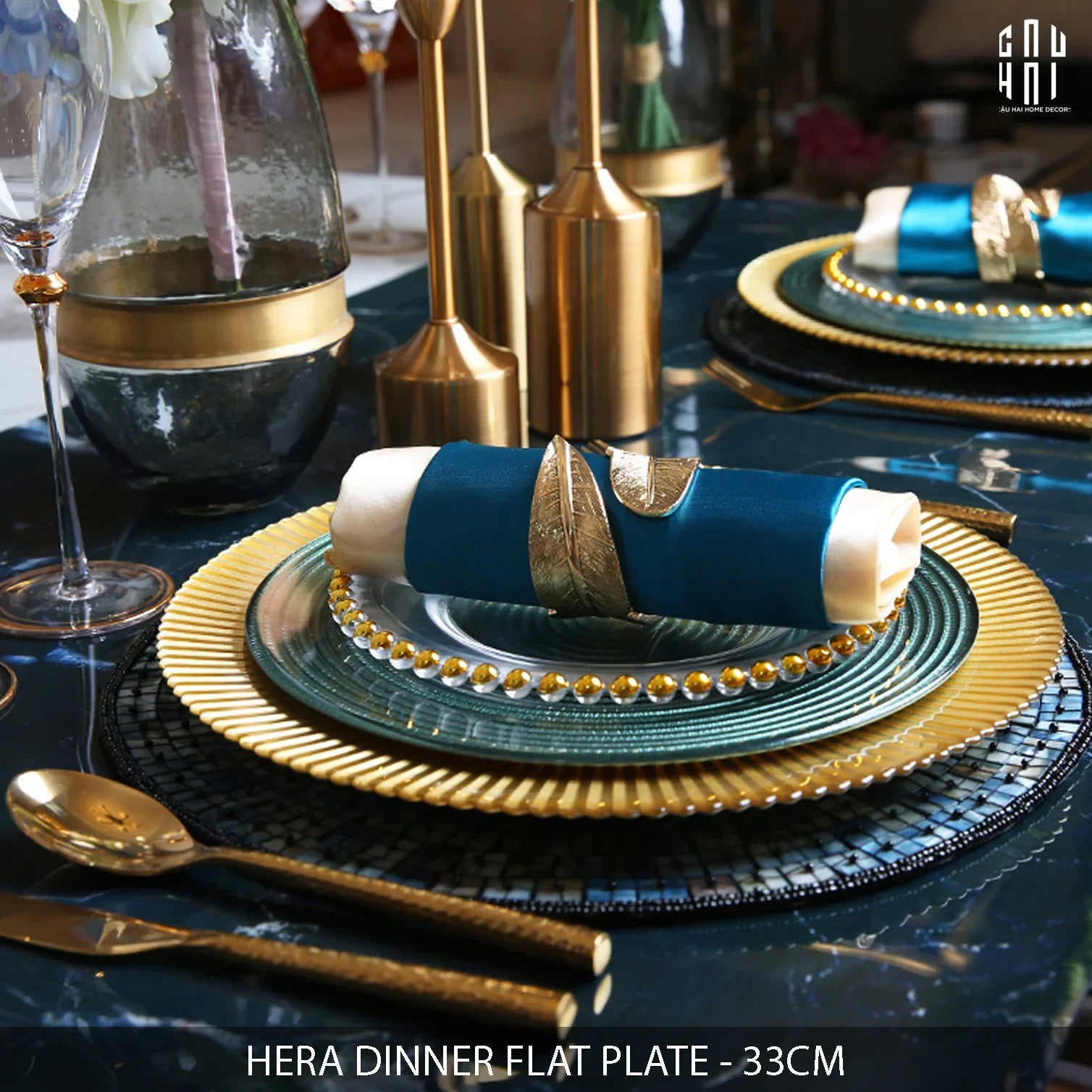 Hera Dinner Flat Plate 33Cm Ss25-CẬU HAI HOME DECOR