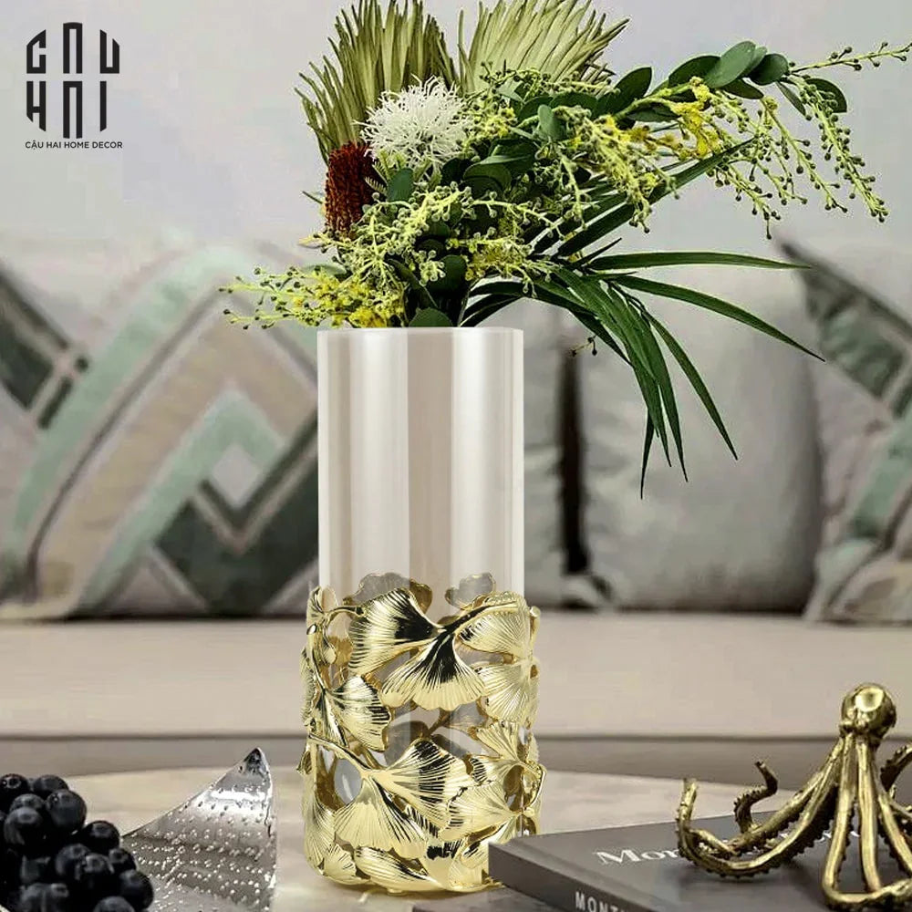 HOME COURURE - BRASSON CRYSTAL VASE PLATINUM RADIANT LEGACY - SIZE L SS25-CẬU HAI HOME DECOR