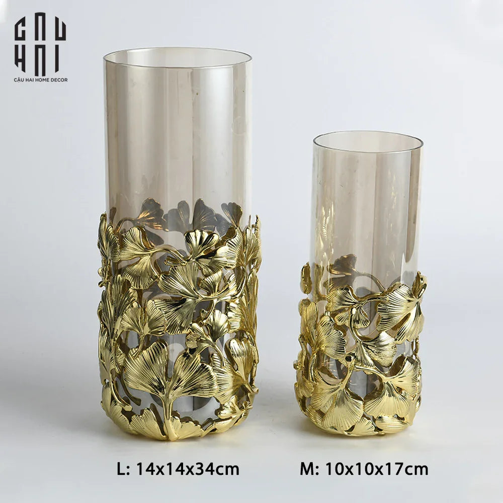 HOME COURURE - BRASSON CRYSTAL VASE PLATINUM RADIANT LEGACY - SIZE L SS25-CẬU HAI HOME DECOR