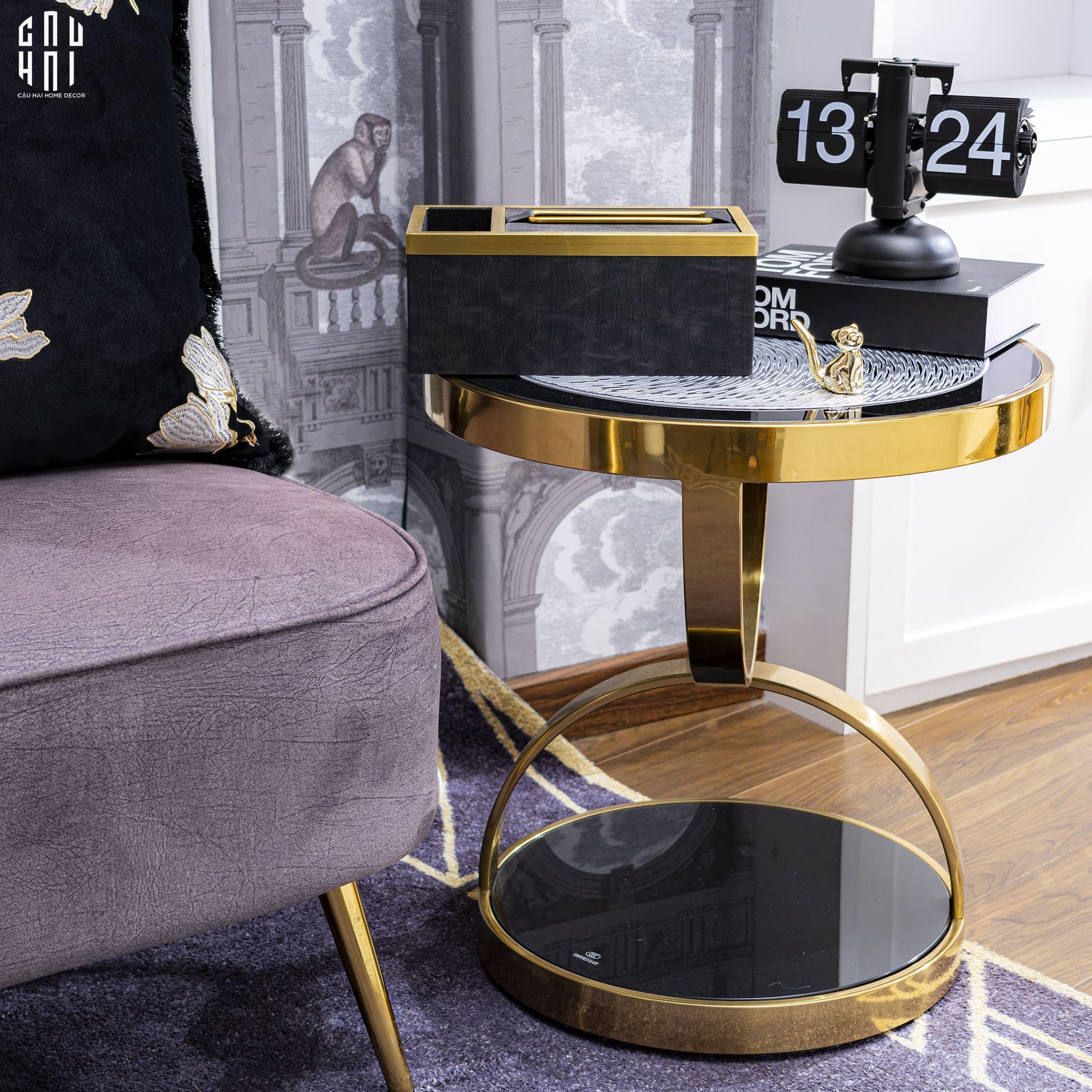 HOME COUTURE - BÀN SOFA GÓC CAO CẤP ORCHARD - SIDE TABLE SS25-CẬU HAI HOME DECOR