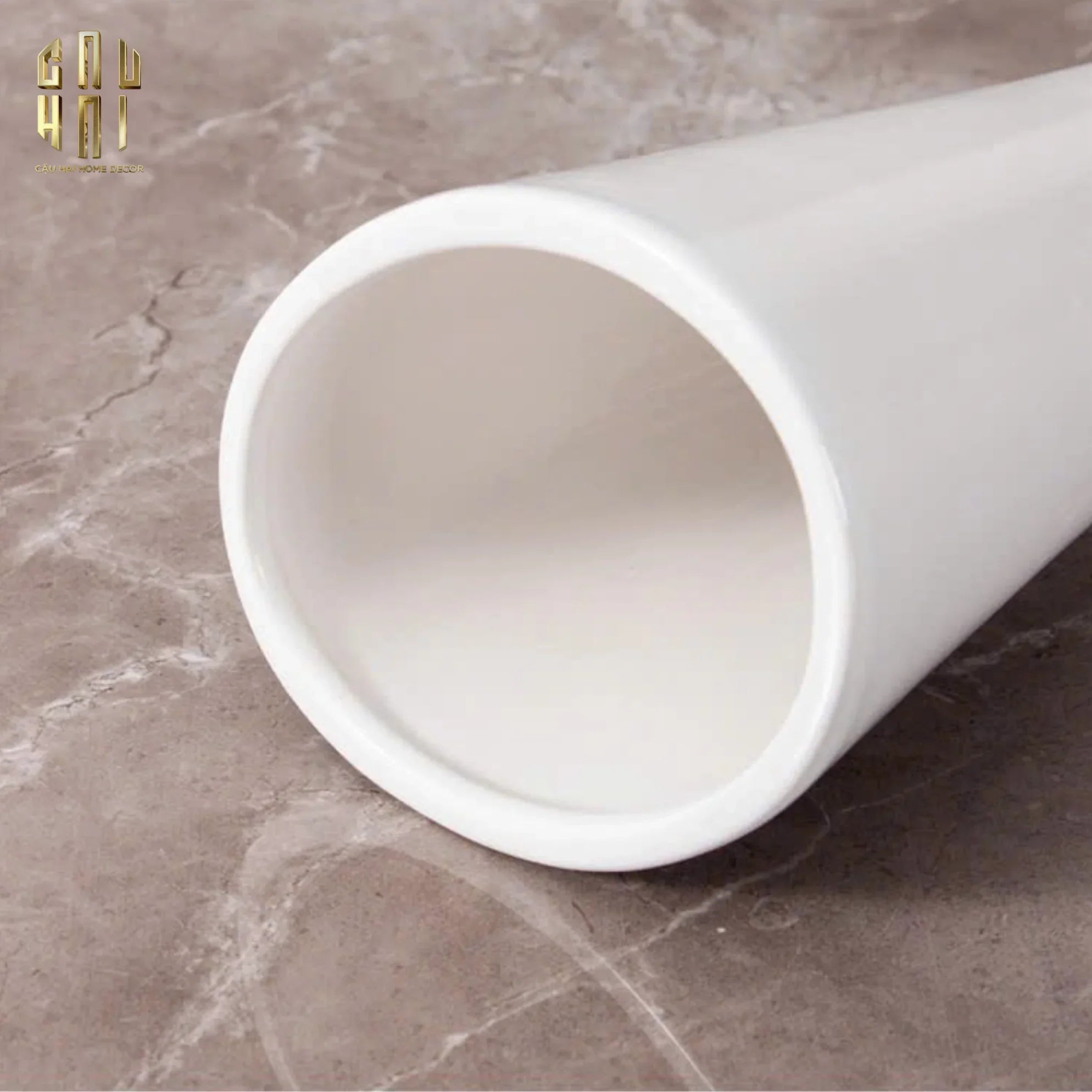 HOME COUTURE - BÌNH HOA CATWALK HIGH HEEL PEARL WHITE VASE H38-CẬU HAI HOME DECOR