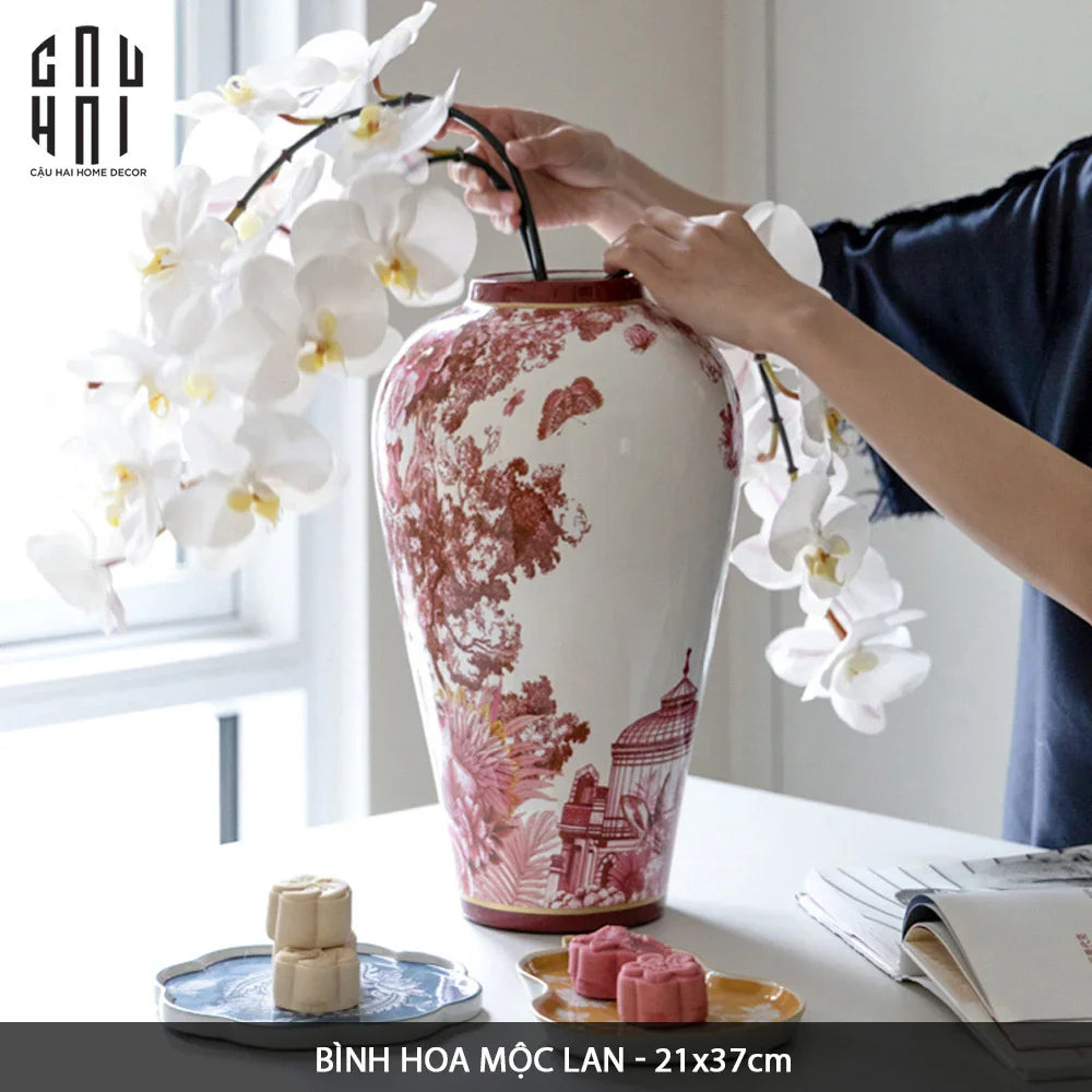 HOME COUTURE - BÌNH HOA CERAMIC JUNGLE PINKY BY D.O SS25-CẬU HAI HOME DECOR