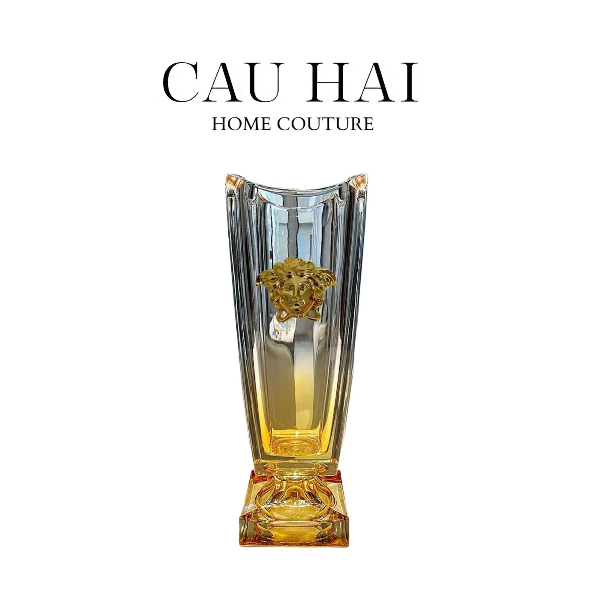 HOME COUTURE - BÌNH HOA CRYSTAL CHAMPAGE MEDUSA H36-CẬU HAI HOME DECOR