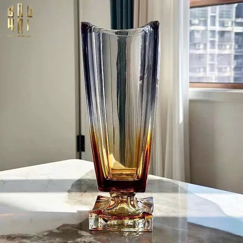 HOME COUTURE - BÌNH HOA CRYSTAL CHAMPAGE MEDUSA H36-CẬU HAI HOME DECOR