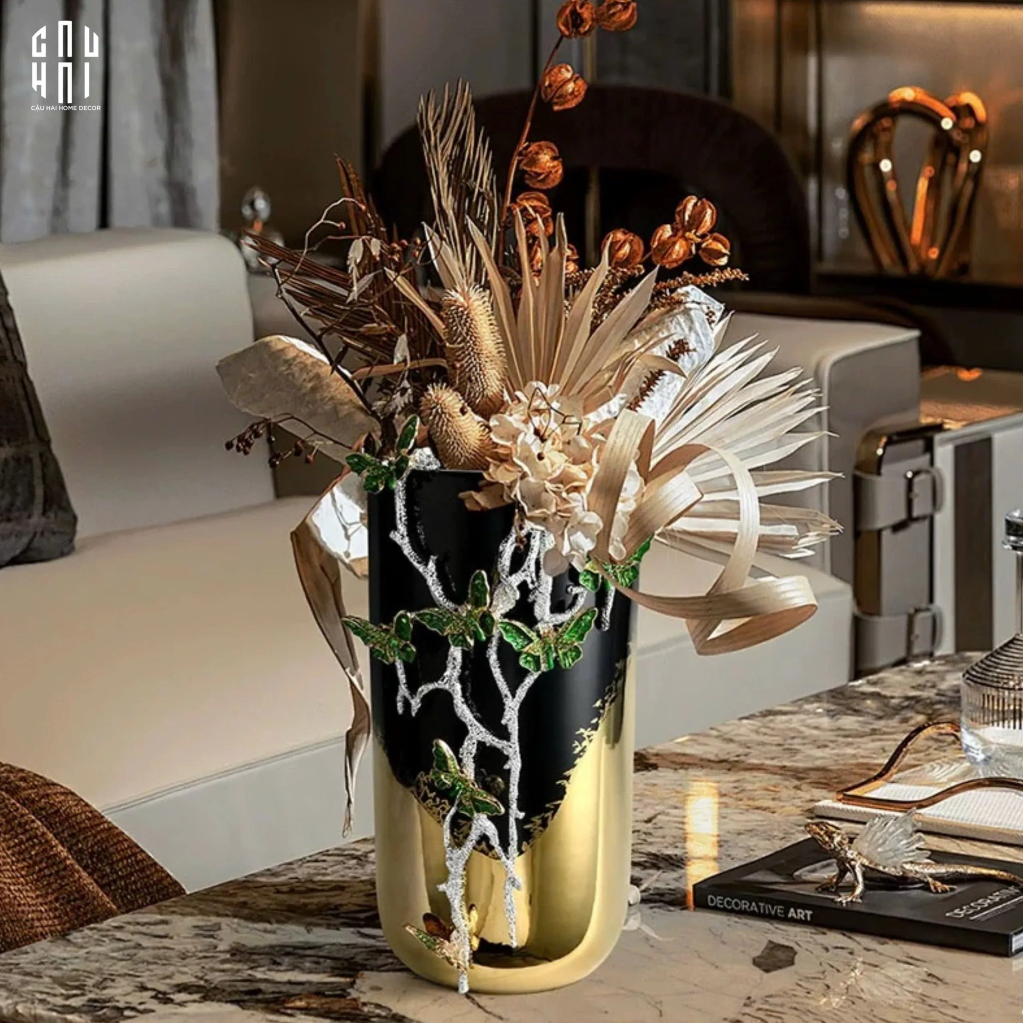 Home Couture - Bình Hoa Đá Quý Allure Opulance Vase "The Habsburg Treasure" H43 - CẬU HAI HOME DECOR