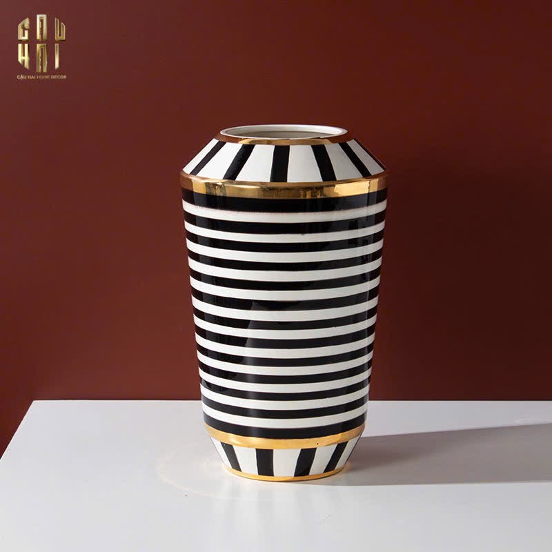 Home Couture - Bình Hoa Elite Metropolis Soho Stripe Art H26/H40 - CẬU HAI HOME DECOR
