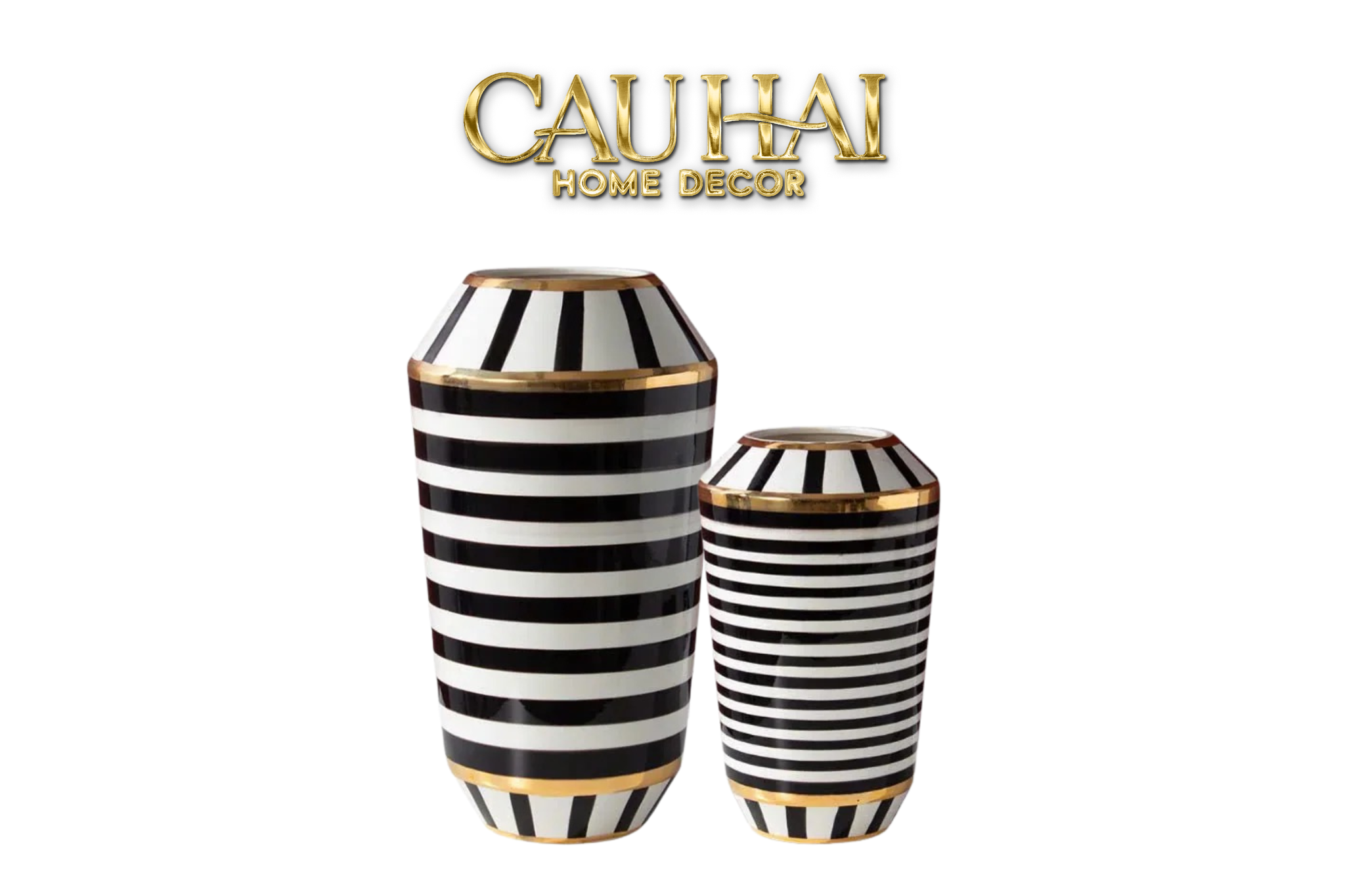 Home Couture - Bình Hoa Elite Metropolis Soho Stripe Art H26/H40 - CẬU HAI HOME DECOR