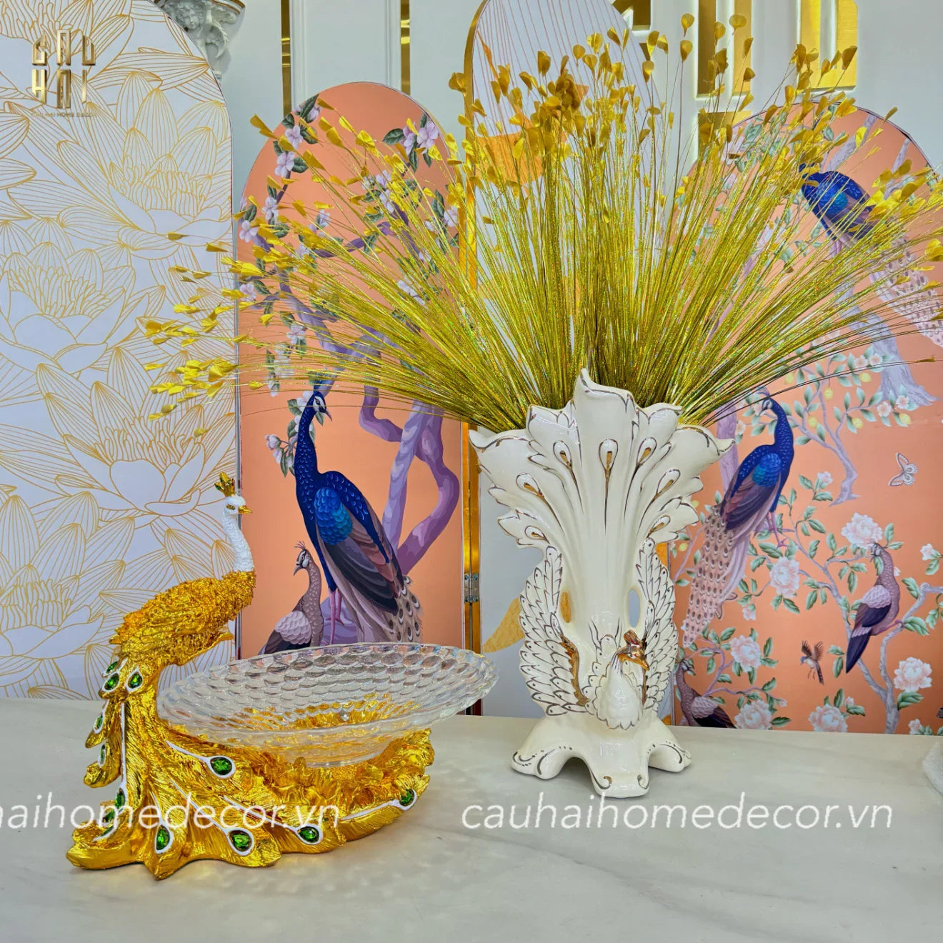 HOME COUTURE - BÌNH HOA KHỔNG TƯỚC SS25-CẬU HAI HOME DECOR
