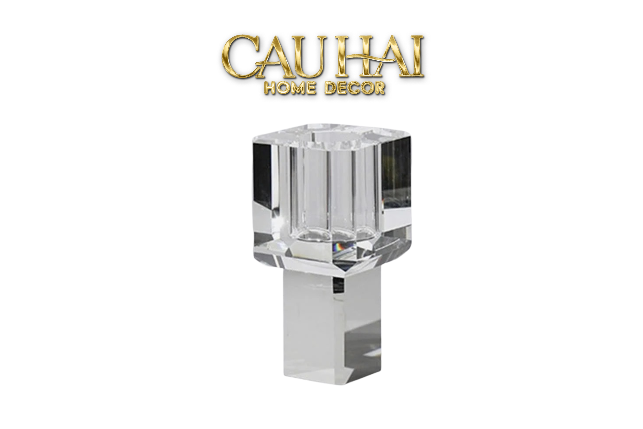 Home Couture - Bình Hoa Pha Lê Atelier Émeraude Crystal Geometric Vessel - CẬU HAI HOME DECOR