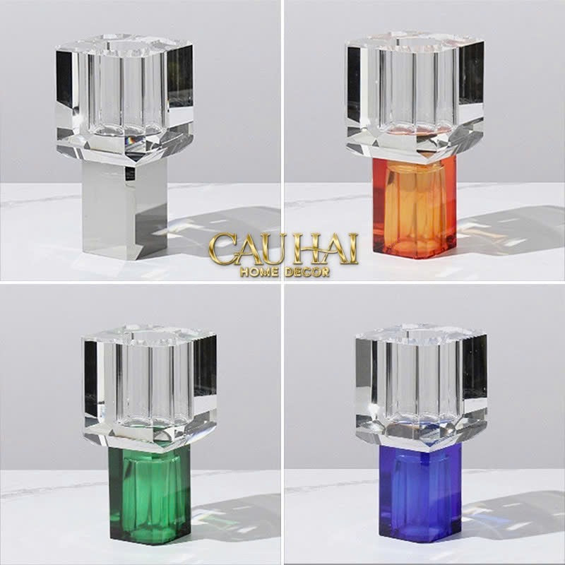 Home Couture - Bình Hoa Pha Lê Atelier Émeraude Crystal Geometric Vessel - CẬU HAI HOME DECOR