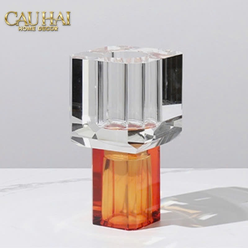 Home Couture - Bình Hoa Pha Lê Atelier Émeraude Crystal Geometric Vessel - CẬU HAI HOME DECOR