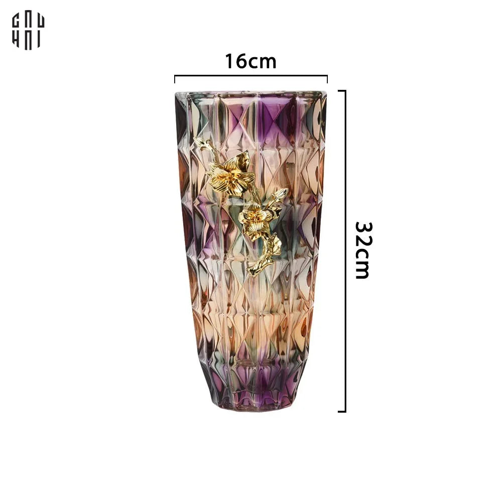 HOME COUTURE - BÌNH HOA PHA LÊ BRASS VIOLET PLUM-CẬU HAI HOME DECOR