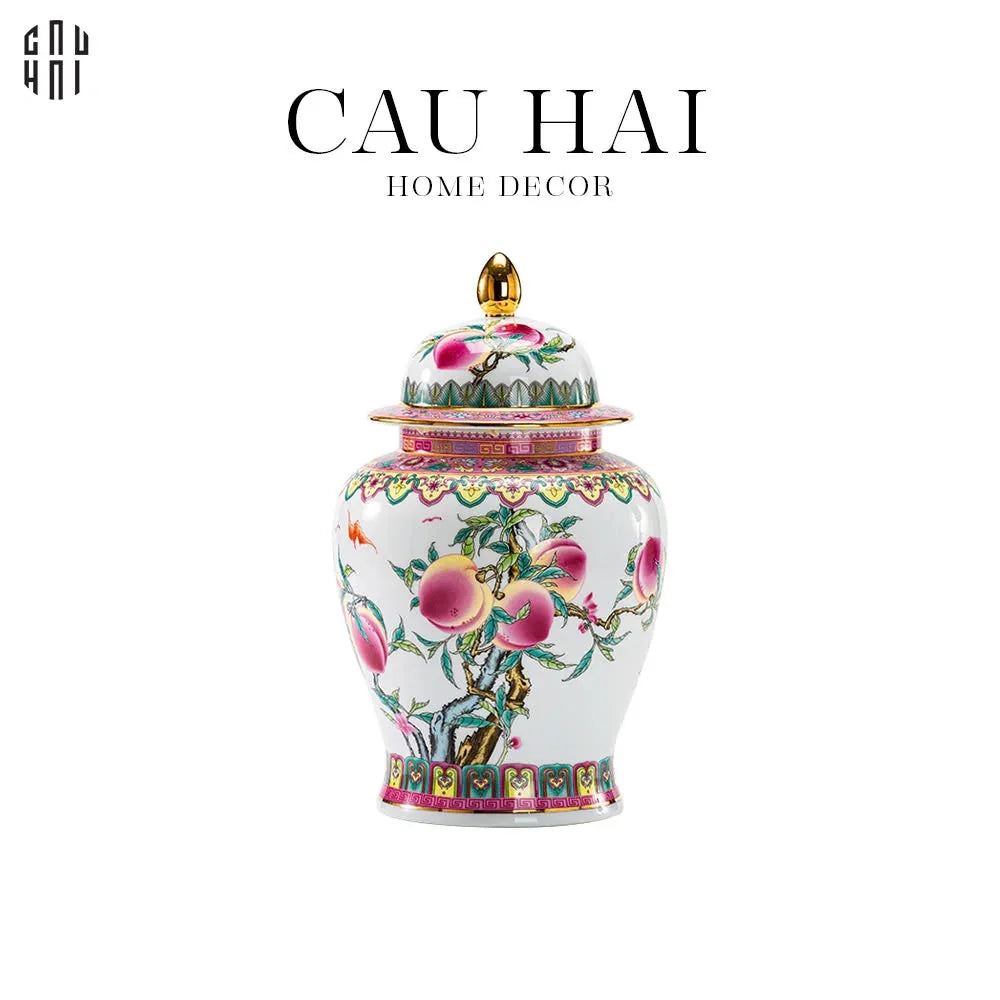 HOME COUTURE - BÌNH HOA PORCELAIN PEACH PATTERNS SS25-CẬU HAI HOME DECOR