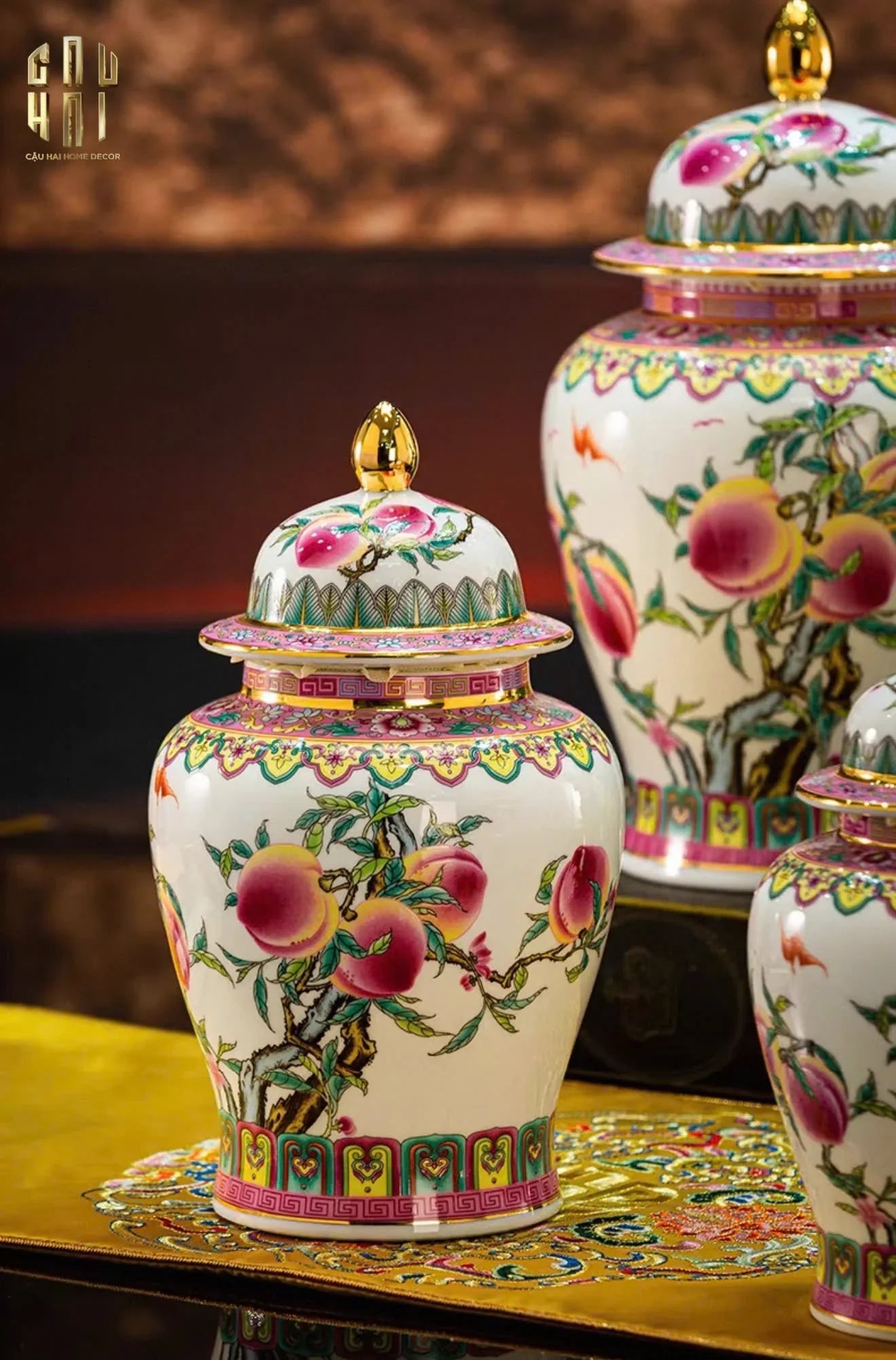 HOME COUTURE - BÌNH HOA PORCELAIN PEACH PATTERNS SS25-CẬU HAI HOME DECOR