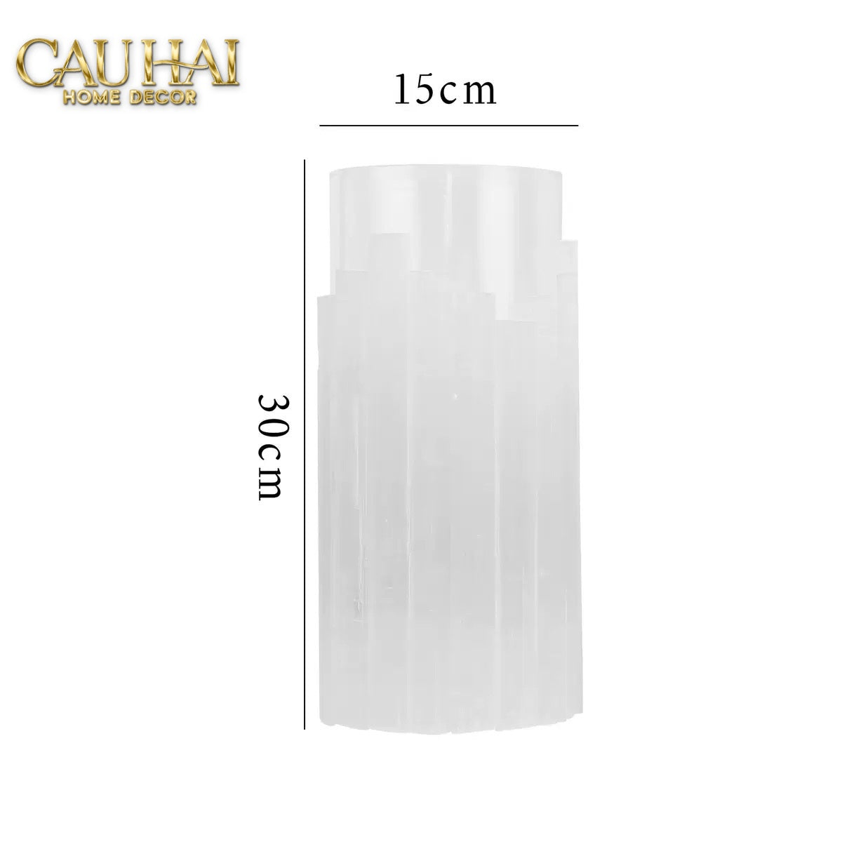 Home Couture - Bình Hoa Thạch Anh Trắng Elite Quartz Allure Gemstone Vases H30 - CẬU HAI HOME DECOR