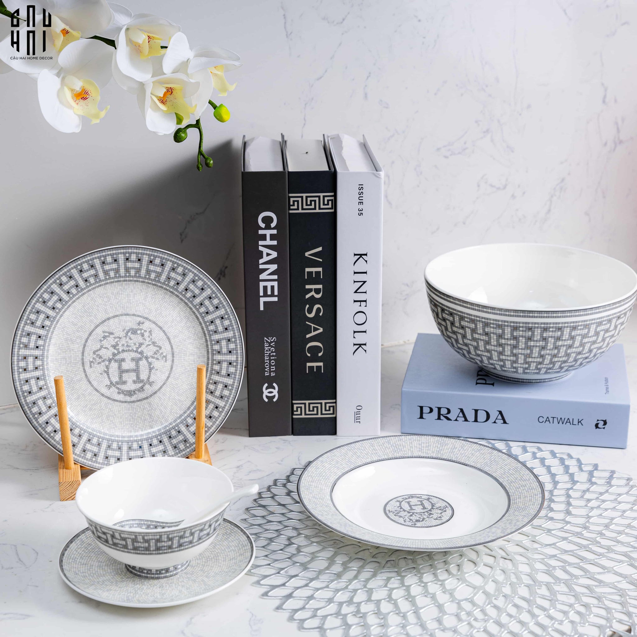 HOME COUTURE - BỘ CHÉN DĨA CAO CẤP LE GRIS D'HÉRITAGE 6PCS -SS25-CẬU HAI HOME DECOR